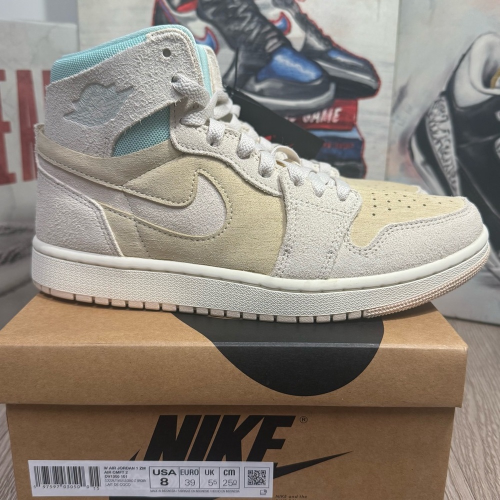 New Nike Air Jordan 1 Zoom CMFT 2 ‘Coconut Milk DV1305-101 Women’s Size: 7.5